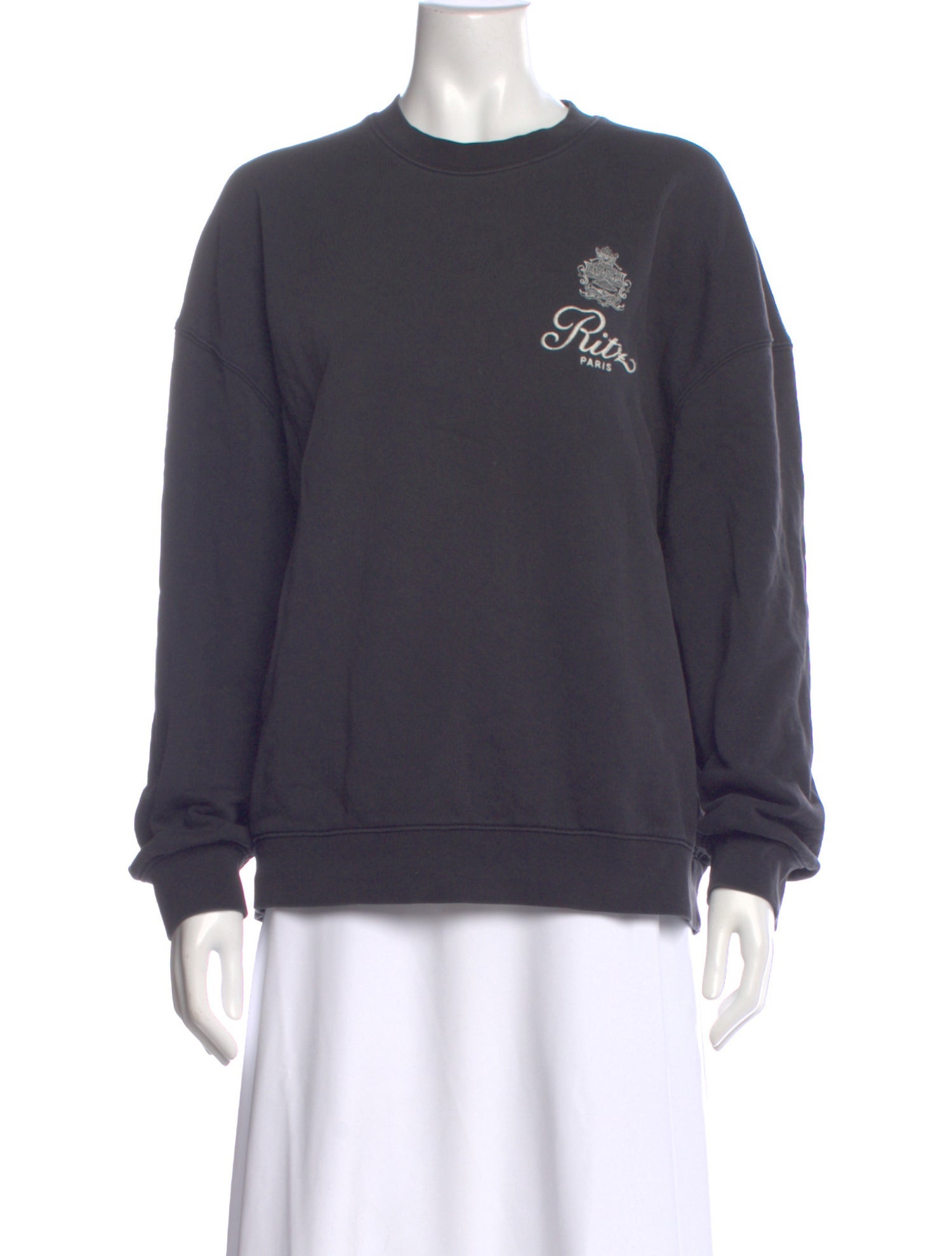 Frame x Ritz Paris Graphic Print Crew Neck Sweatshirt