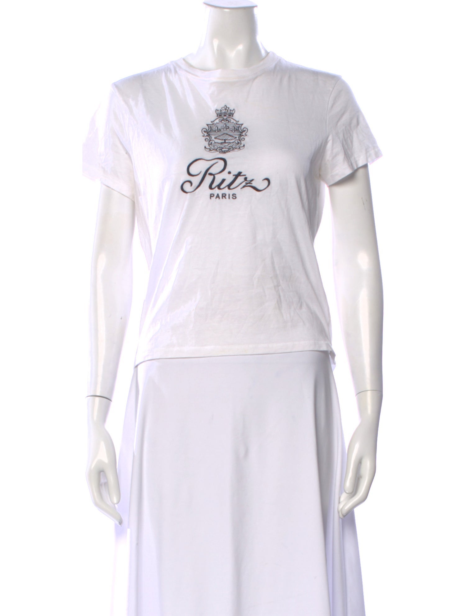 Frame x Ritz Paris Graphic Print Crew Neck T-Shirt