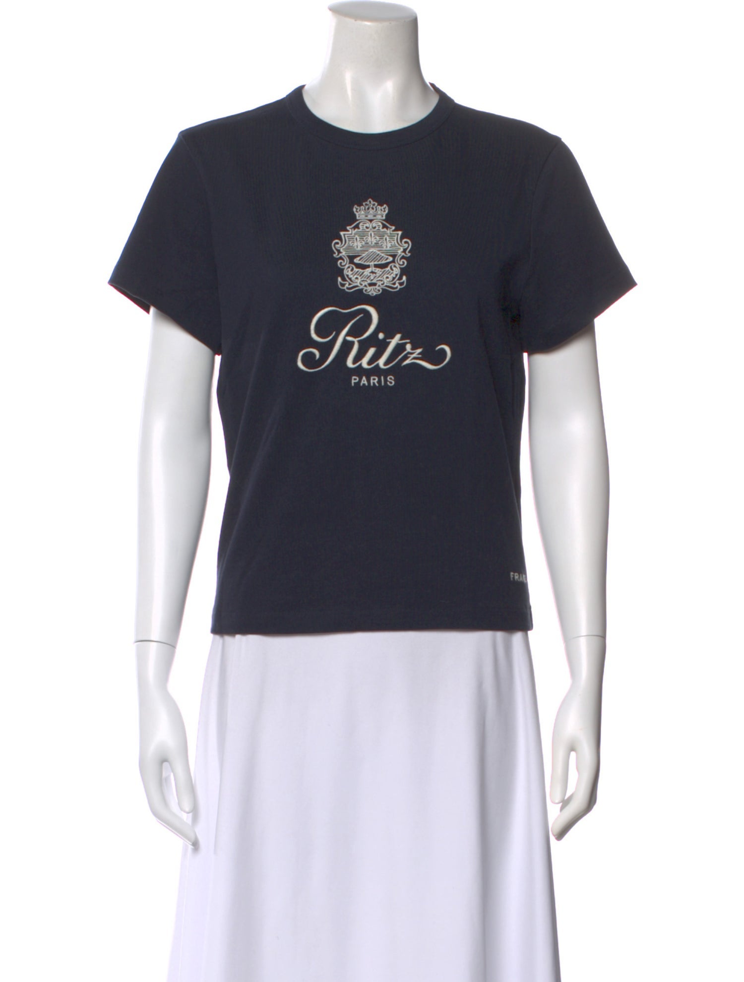 Frame x Ritz Paris Graphic Print Crew Neck T-Shirt