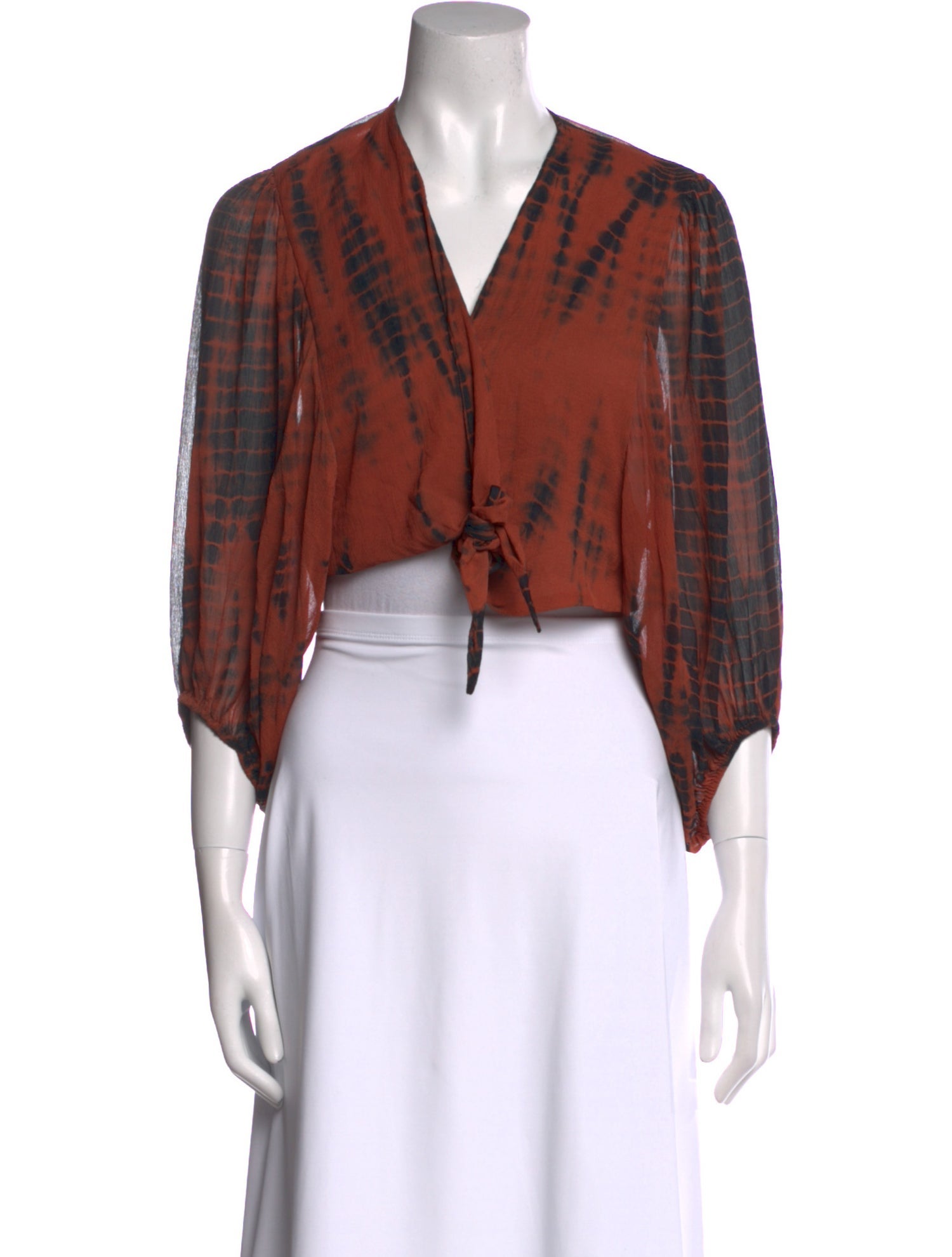 Fara Tie-Dye Print V-Neck Crop Top