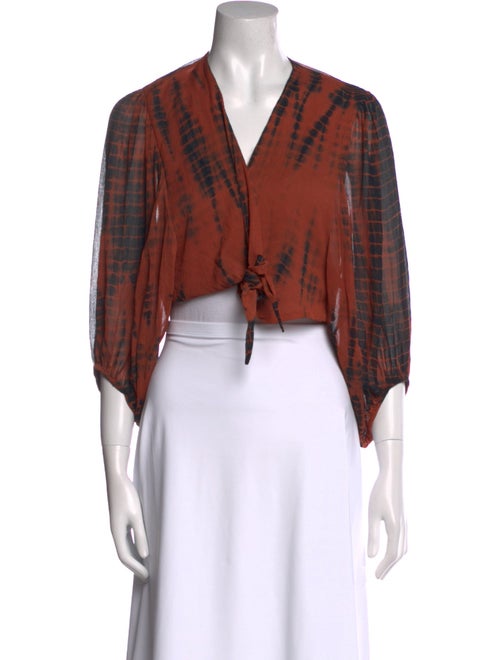 Fara Tie-Dye Print V-Neck Crop Top