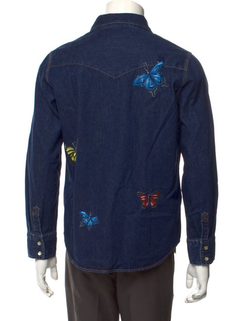 Front Street 8 Graphic Print Long Sleeve Denim Shirt