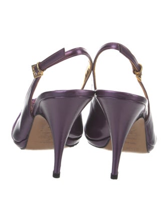 Francesco Sacco Satin Slingback Pumps