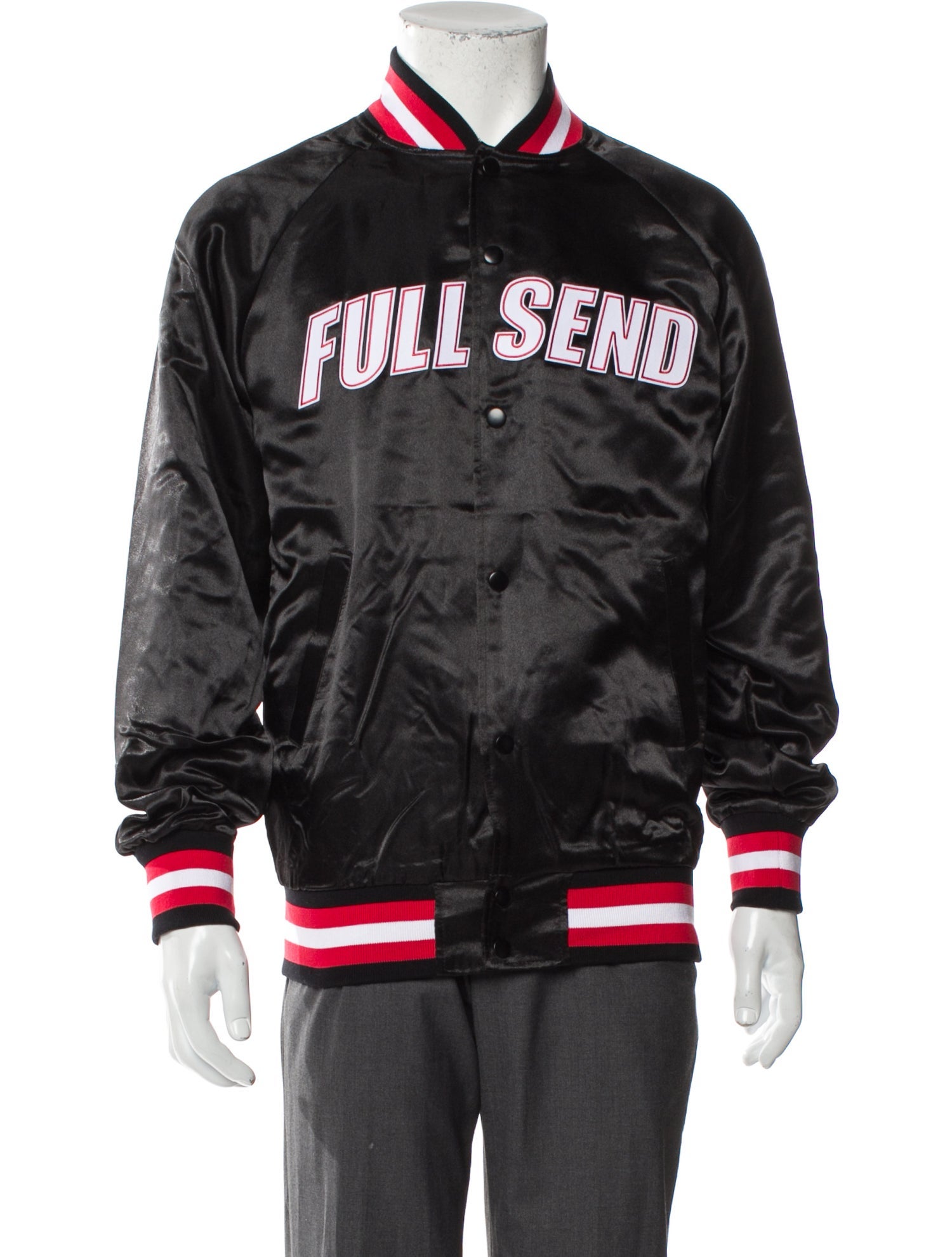 FULL SEND by NELK Graphic Print Varsity Jacket w/ Tags