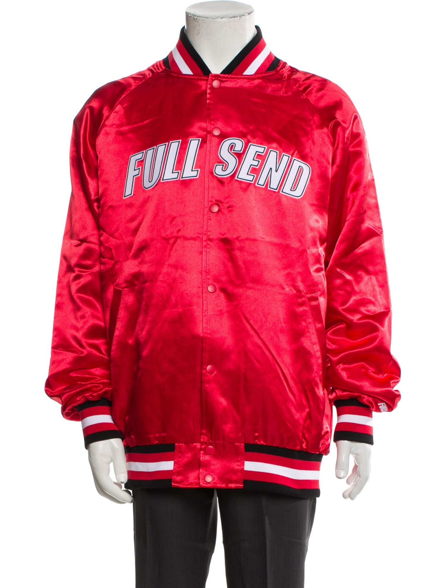 FULL SEND by NELK Graphic Print Varsity Jacket w/ Tags