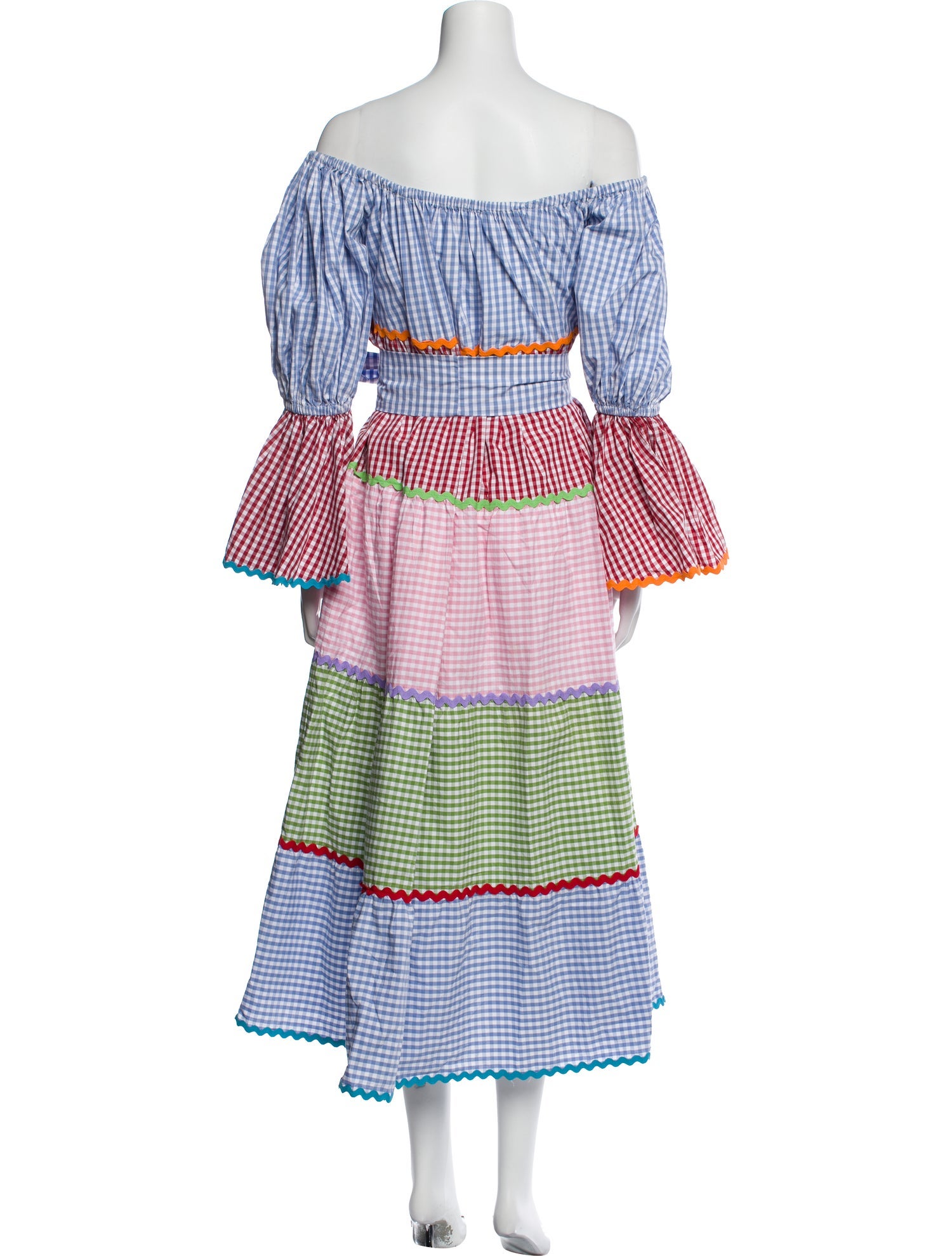 Flora Sardalos Plaid Print Midi Length Dress