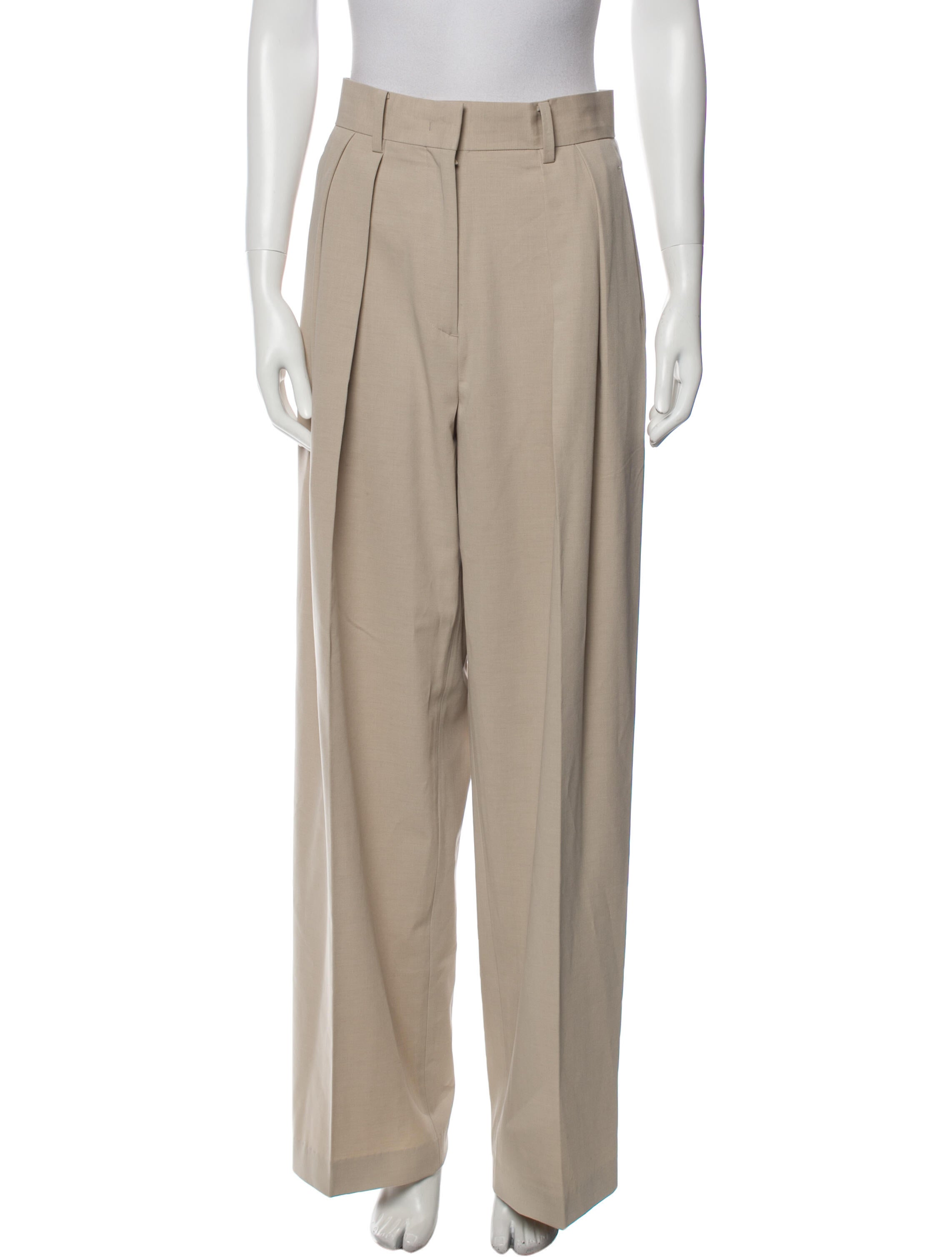 The Frankie Shop TANSY PLEATED TROUSERS Wide Leg Pants - Neutrals, 13.5  Rise Pants, Clothing - WFSOP24786 | The RealReal