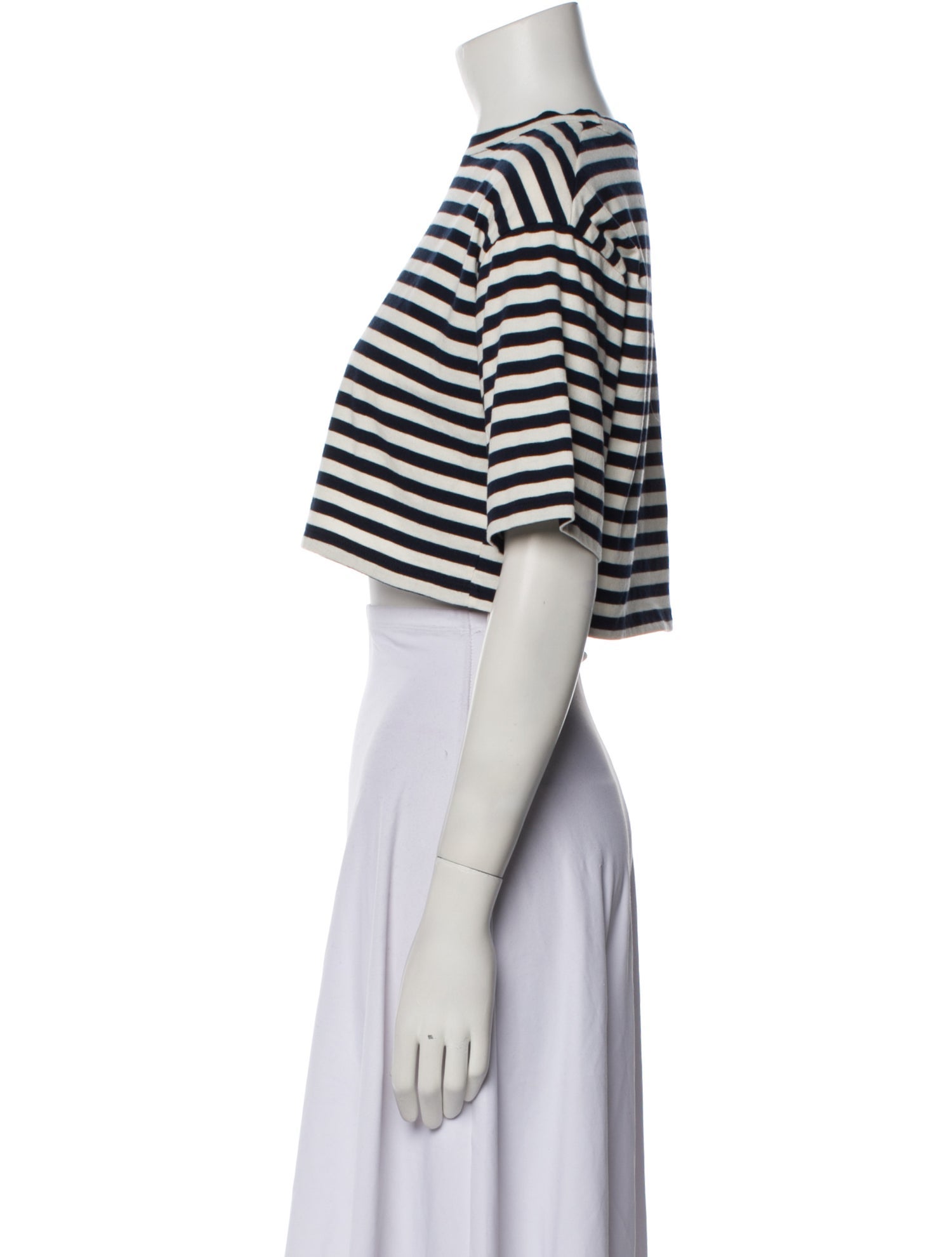 The Frankie Shop Striped Crew Neck Crop Top