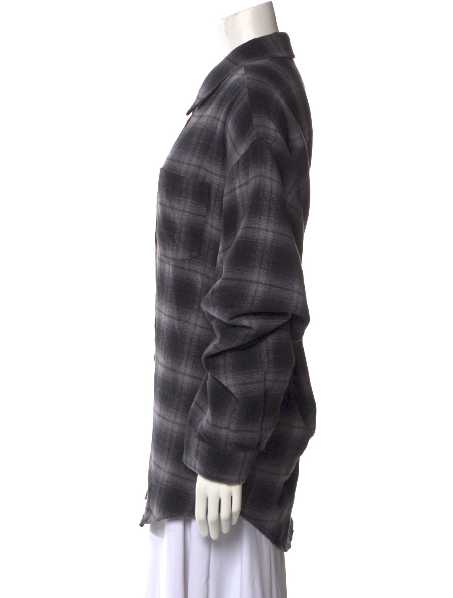 The Frankie Shop Plaid Print Long Sleeve Shirt