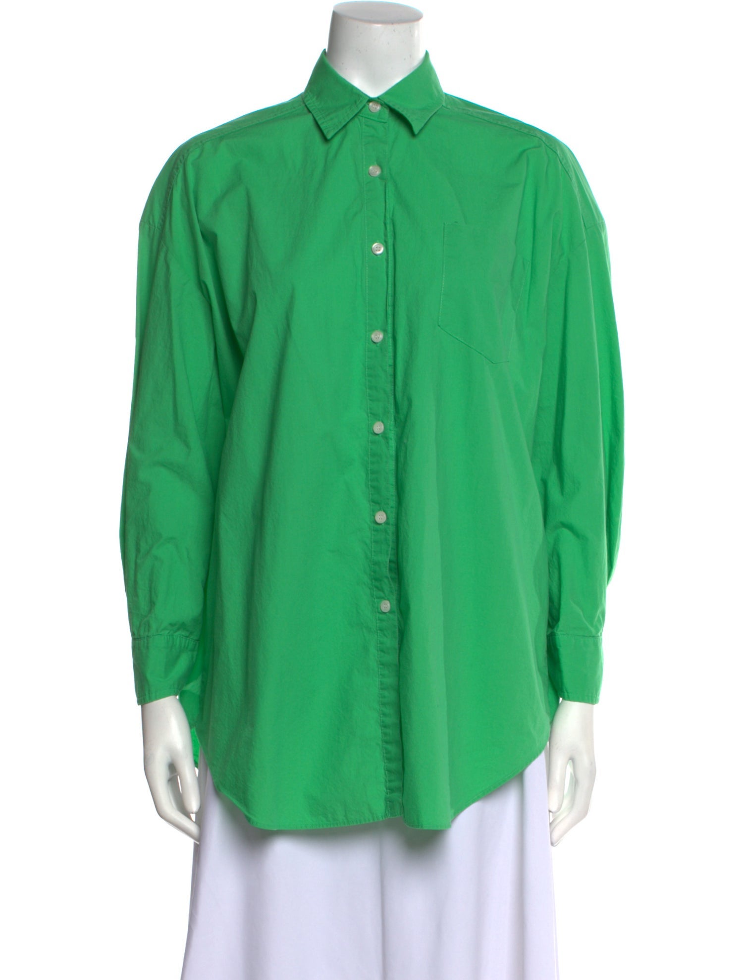 The Frankie Shop Three-Quarter Sleeve Button-Up Top
