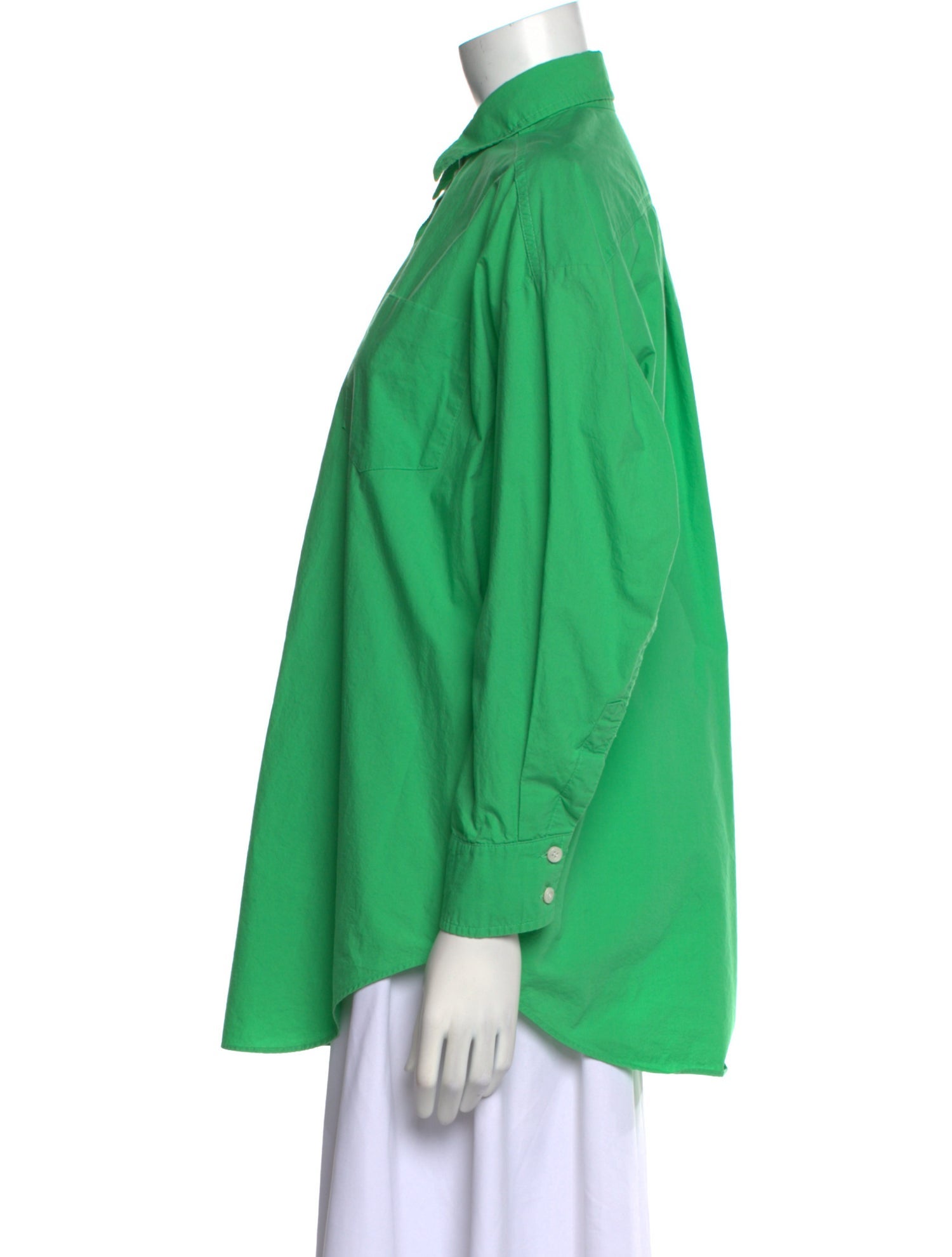 The Frankie Shop Three-Quarter Sleeve Button-Up Top