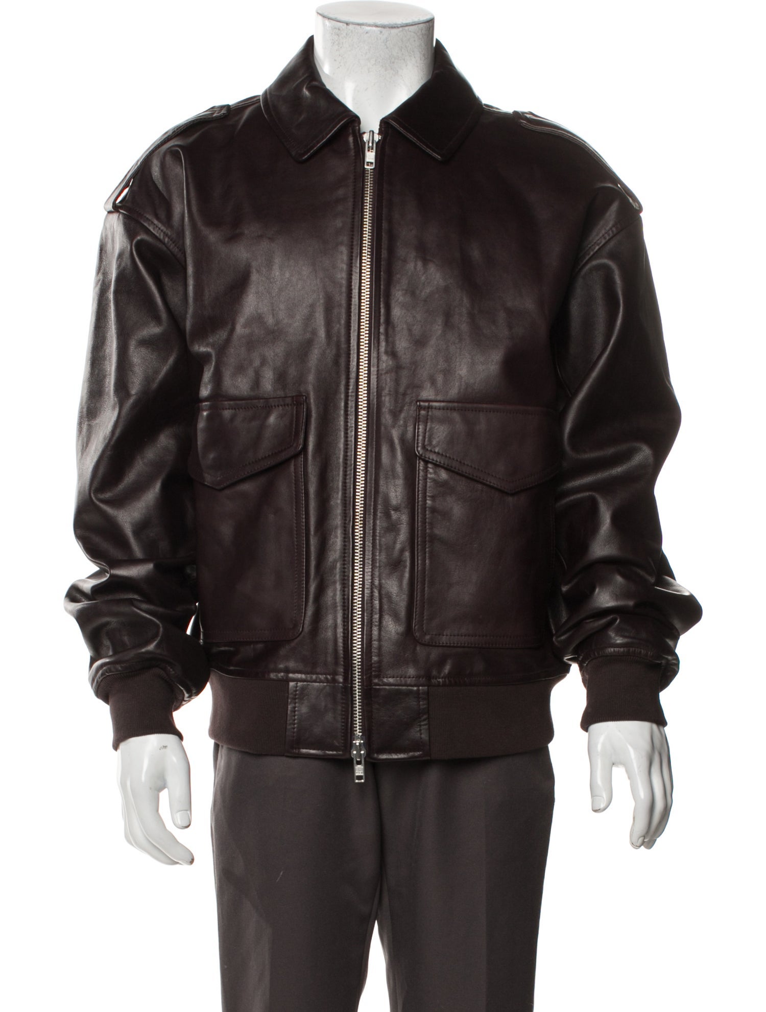 The Frankie Shop Leather Bomber Jacket