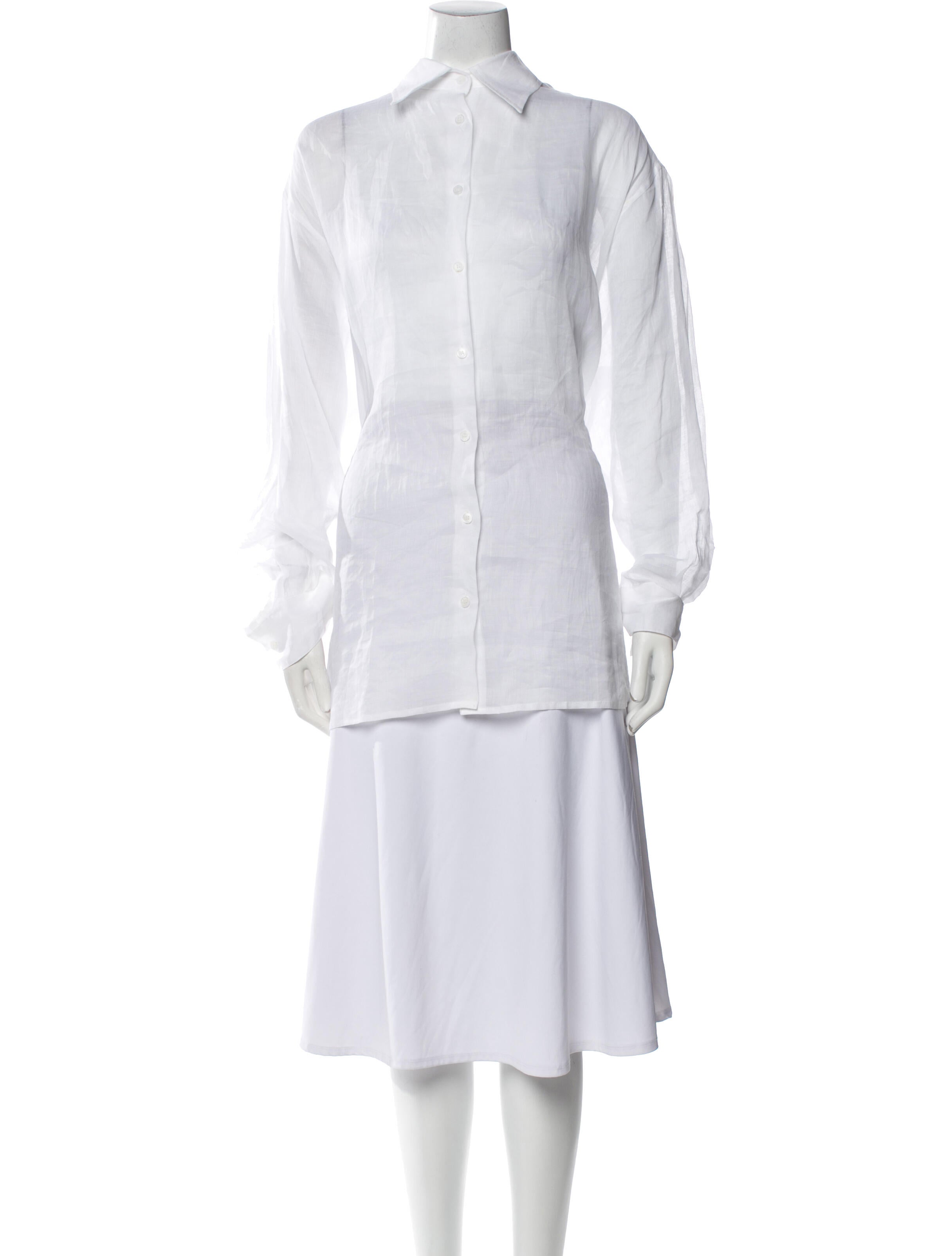 The Frankie Shop Linen Long Sleeve Tunic