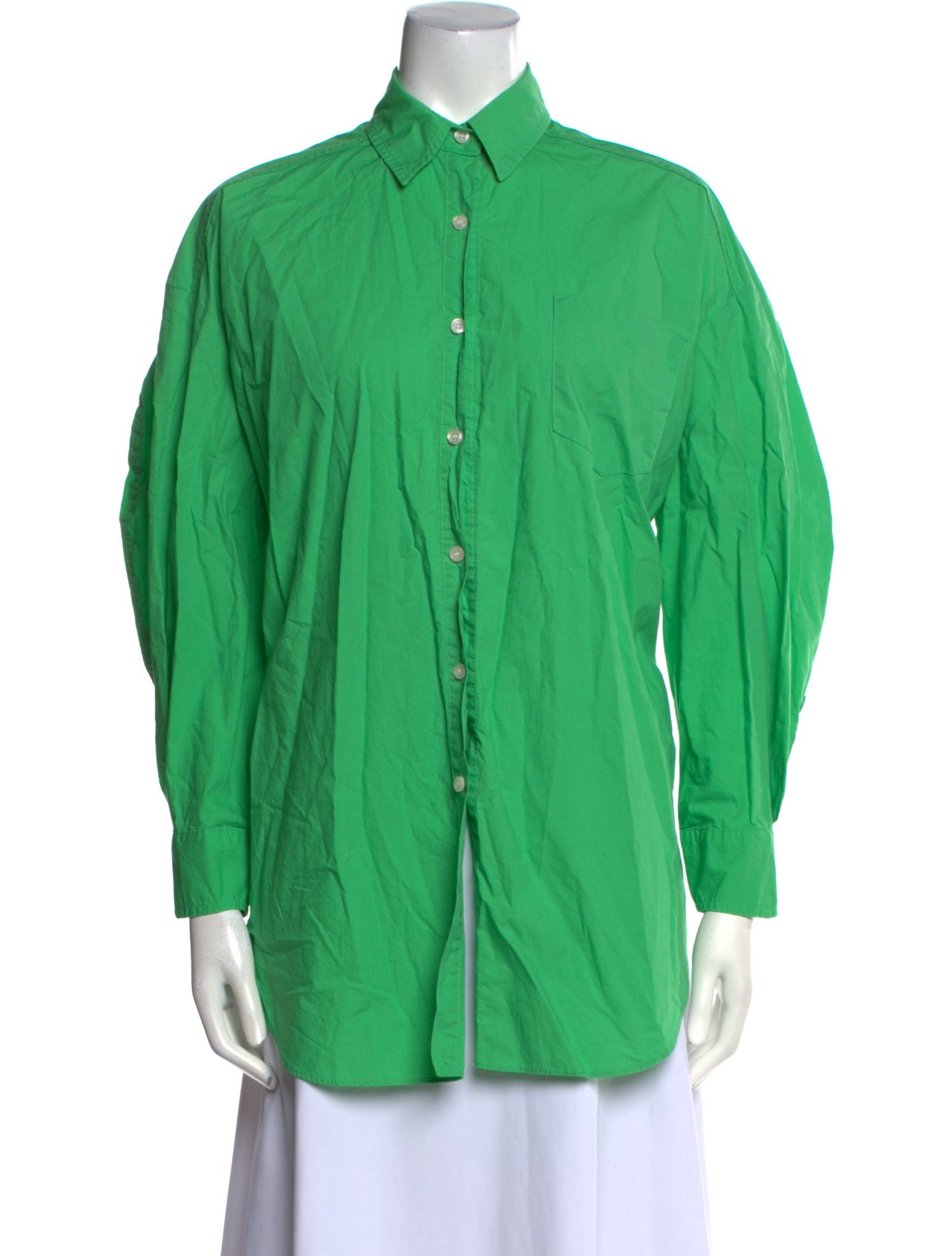 The Frankie Shop Three-Quarter Sleeve Button-Up Top