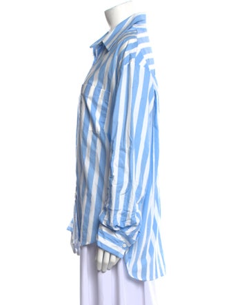 The Frankie Shop Striped Long Sleeve Button-Up Top