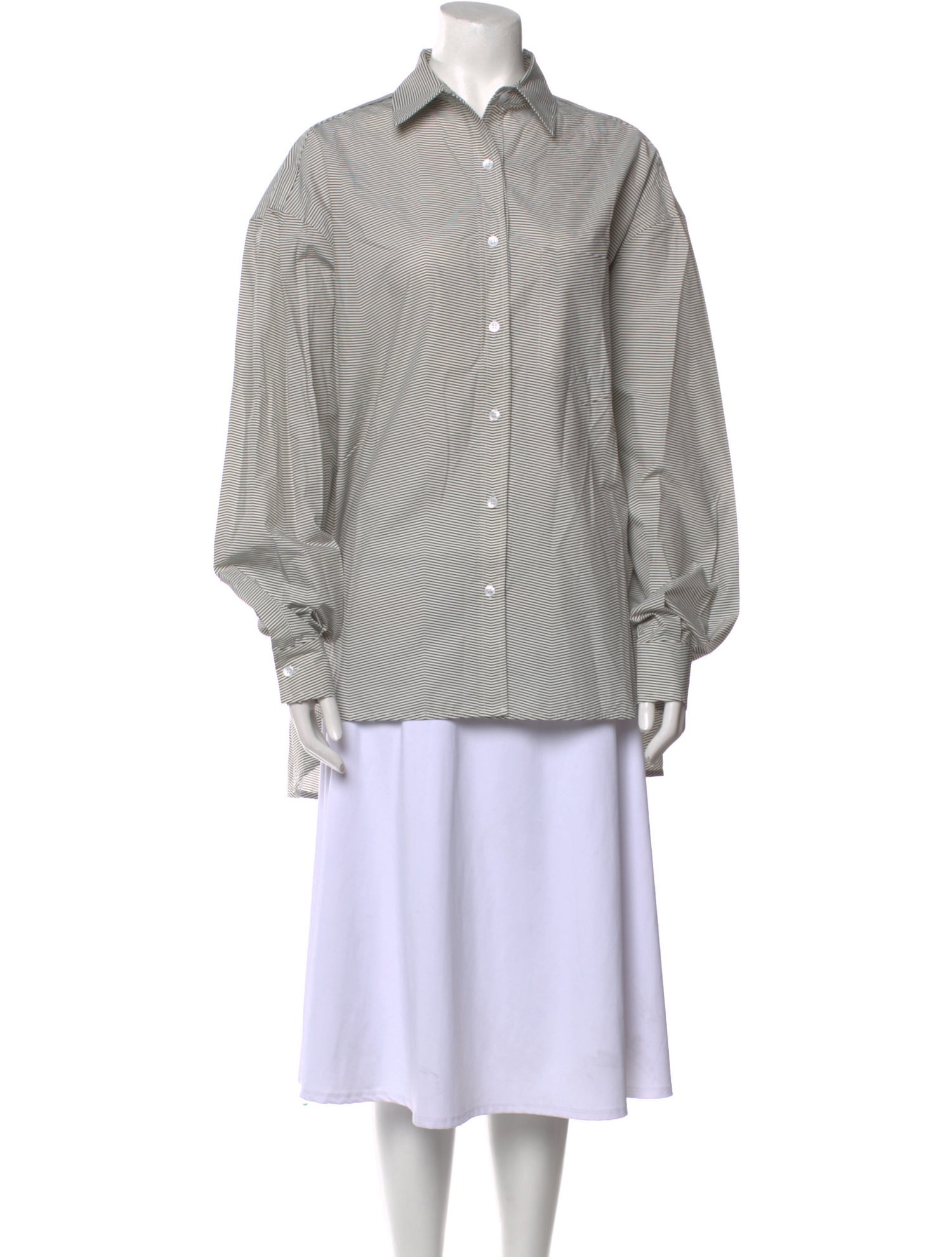 The Frankie Shop Striped Long Sleeve Button-Up Top w/ Tags