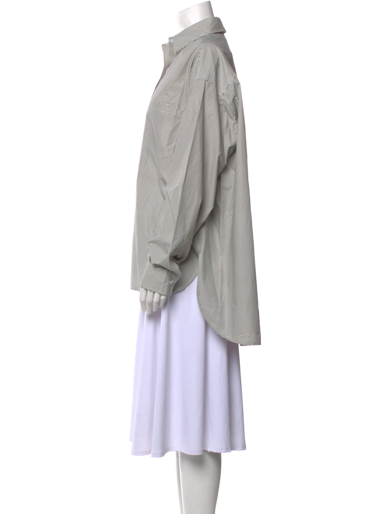 The Frankie Shop Striped Long Sleeve Button-Up Top w/ Tags