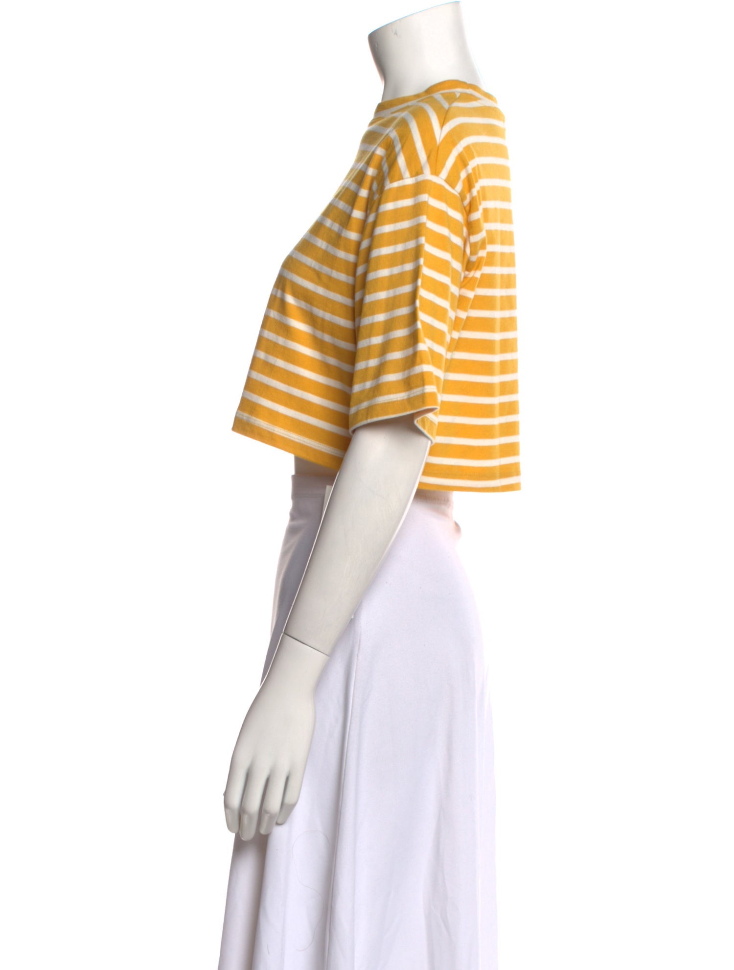 The Frankie Shop Striped Mock Neck Crop Top