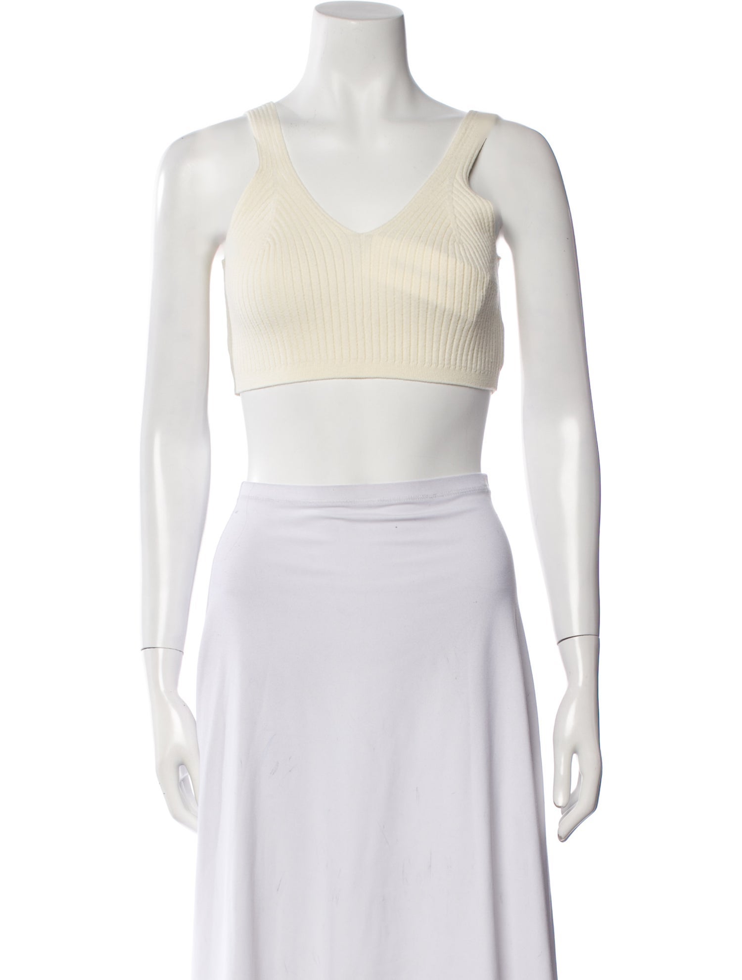 The Frankie Shop V-Neck Sleeveless Crop Top