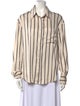 The Frankie Shop Striped Long Sleeve Button-Up Top