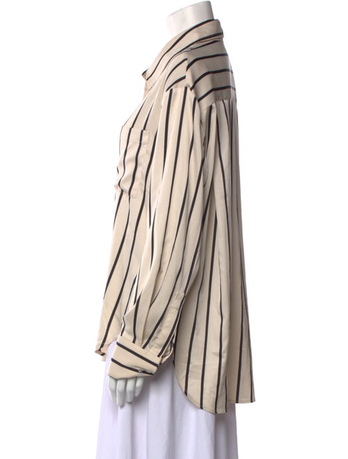 The Frankie Shop Striped Long Sleeve Button-Up Top