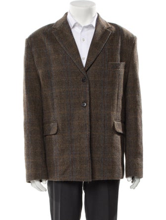 The Frankie Shop Wool Plaid Print Blazer