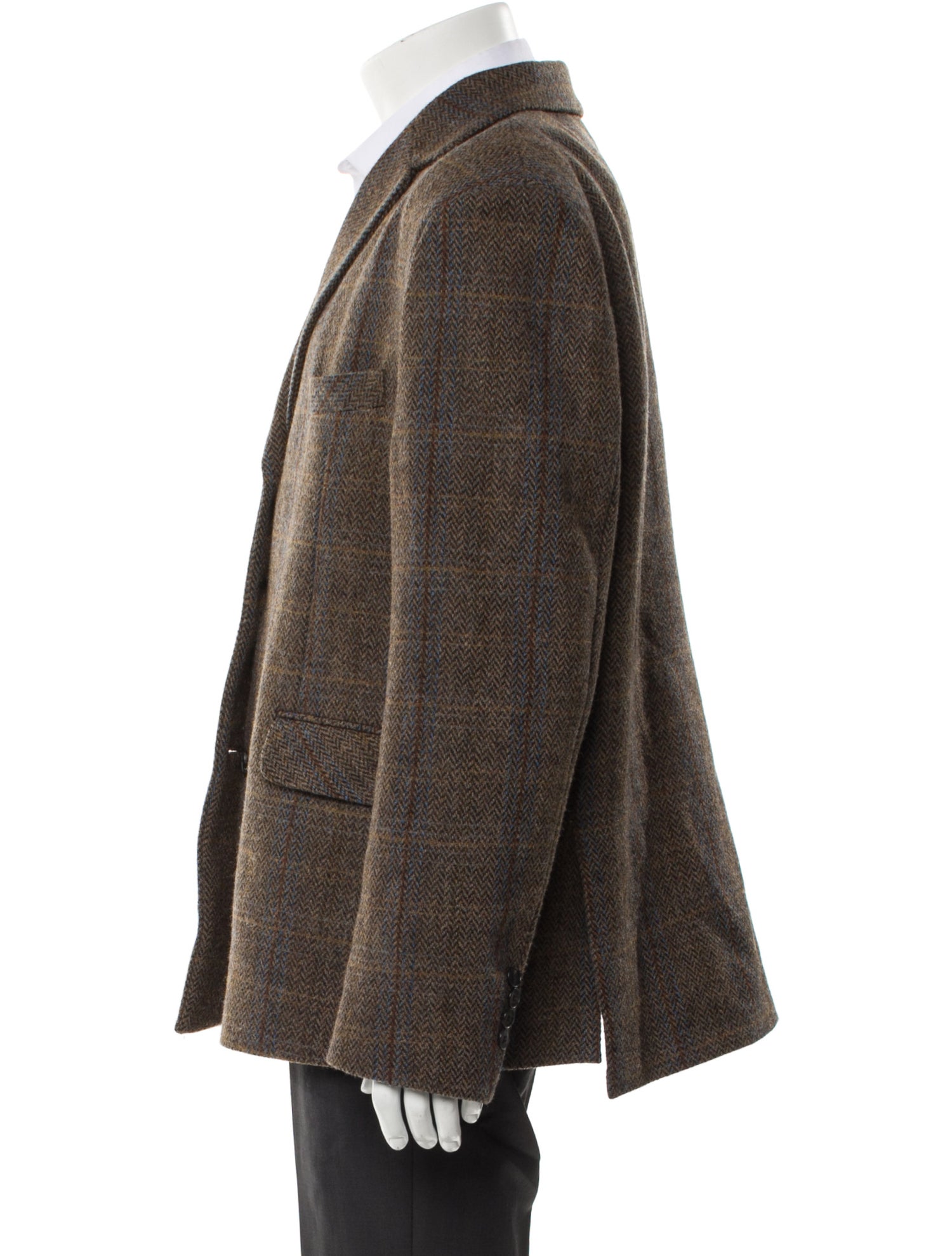 The Frankie Shop Wool Plaid Print Blazer