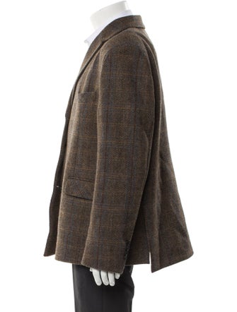 The Frankie Shop Wool Plaid Print Blazer