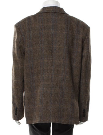 The Frankie Shop Wool Plaid Print Blazer