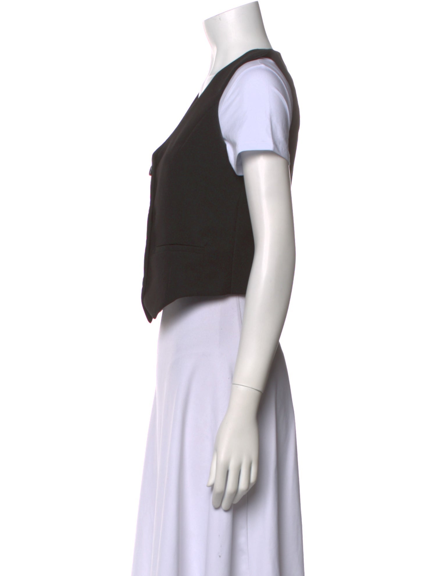 The Frankie Shop V-Neck Short Sleeve Crop Top