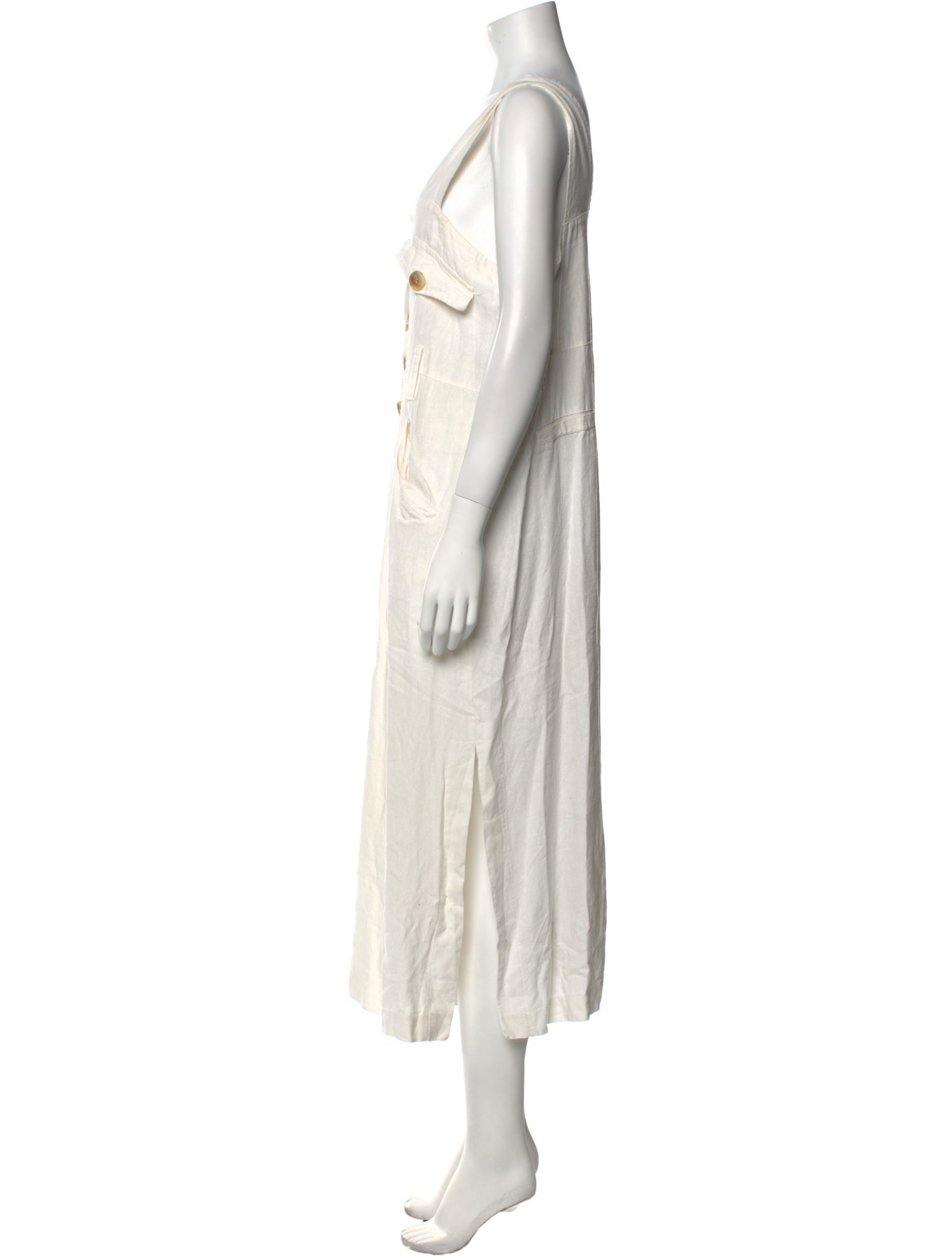 The Frankie Shop Linen V-Neck Jumpsuit