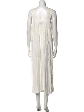 The Frankie Shop Linen V-Neck Jumpsuit