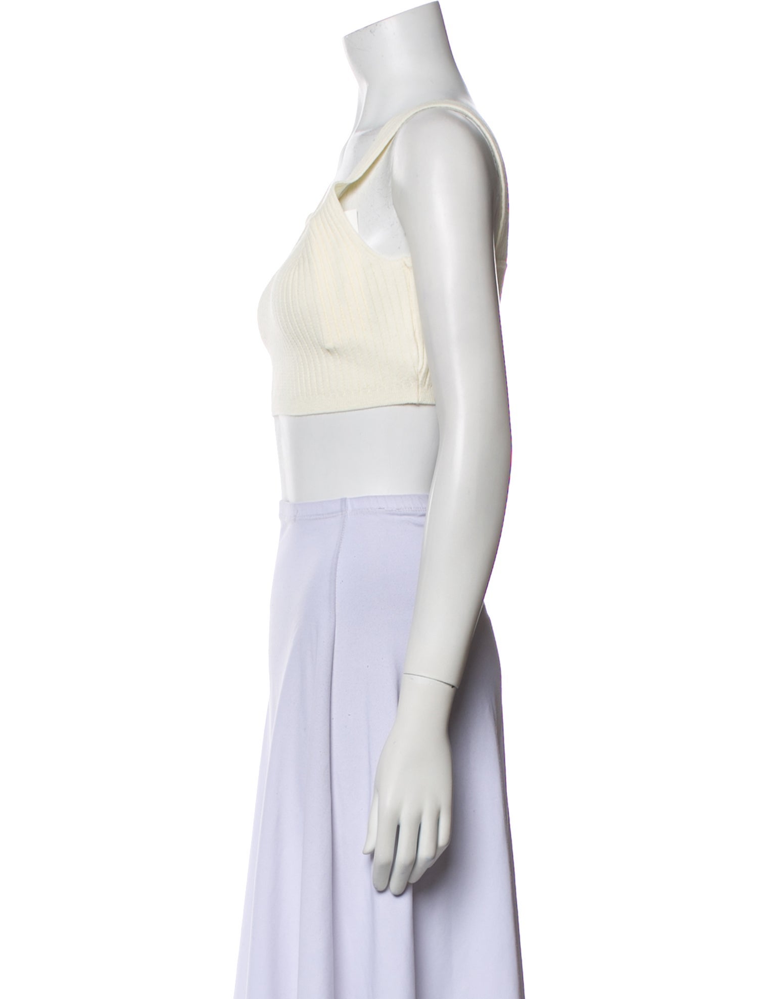 The Frankie Shop V-Neck Sleeveless Crop Top