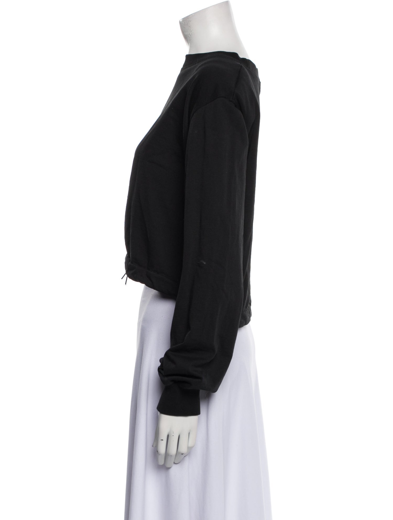 The Frankie Shop Bateau Neckline Long Sleeve Crop Top