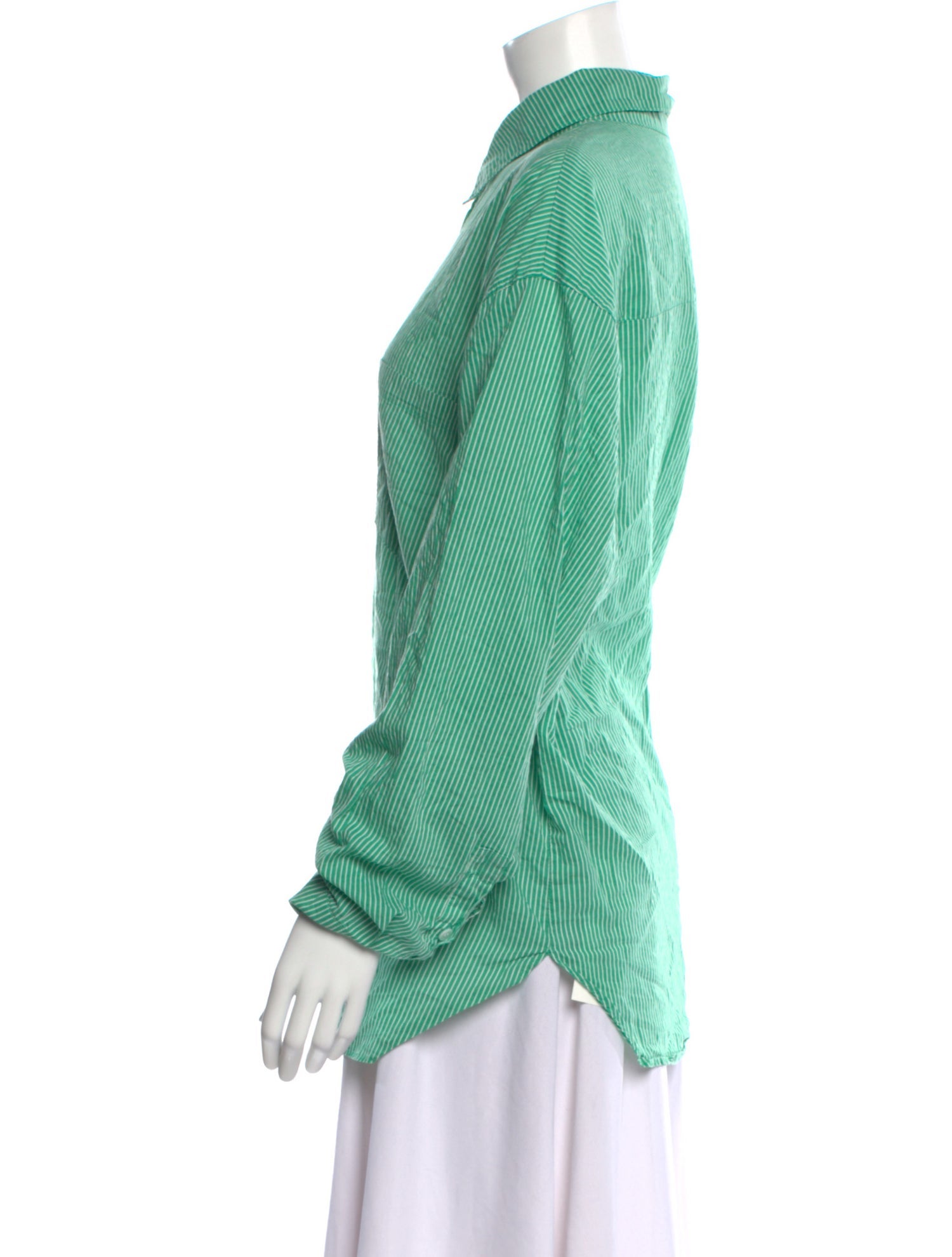 The Frankie Shop Striped Long Sleeve Button-Up Top