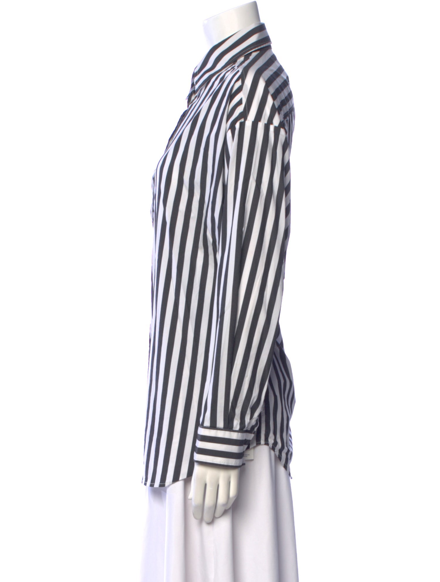 The Frankie Shop Striped Long Sleeve Button-Up Top