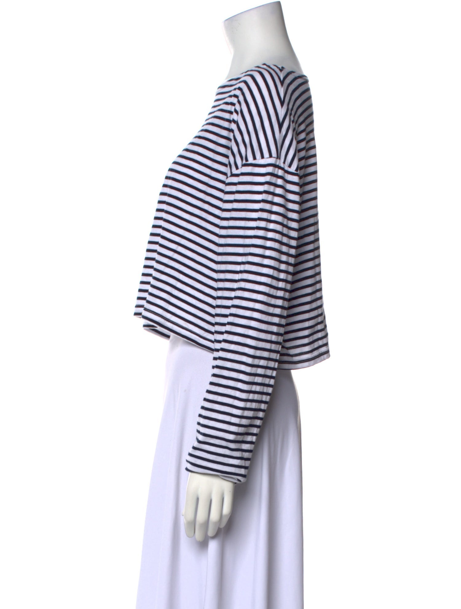 The Frankie Shop Striped Scoop Neck Crop Top