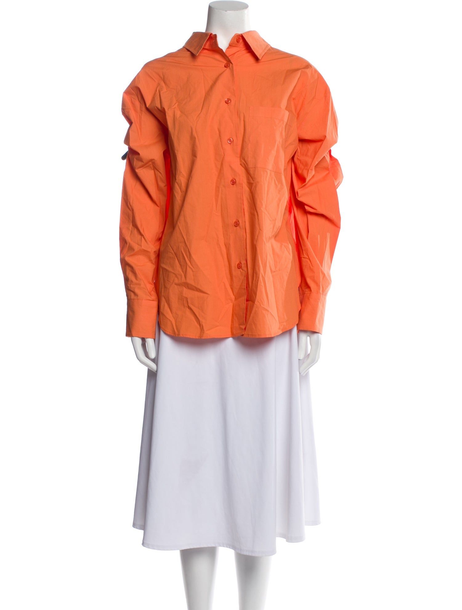 The Frankie Shop Mock Neck Long Sleeve Button-Up Top w/ Tags