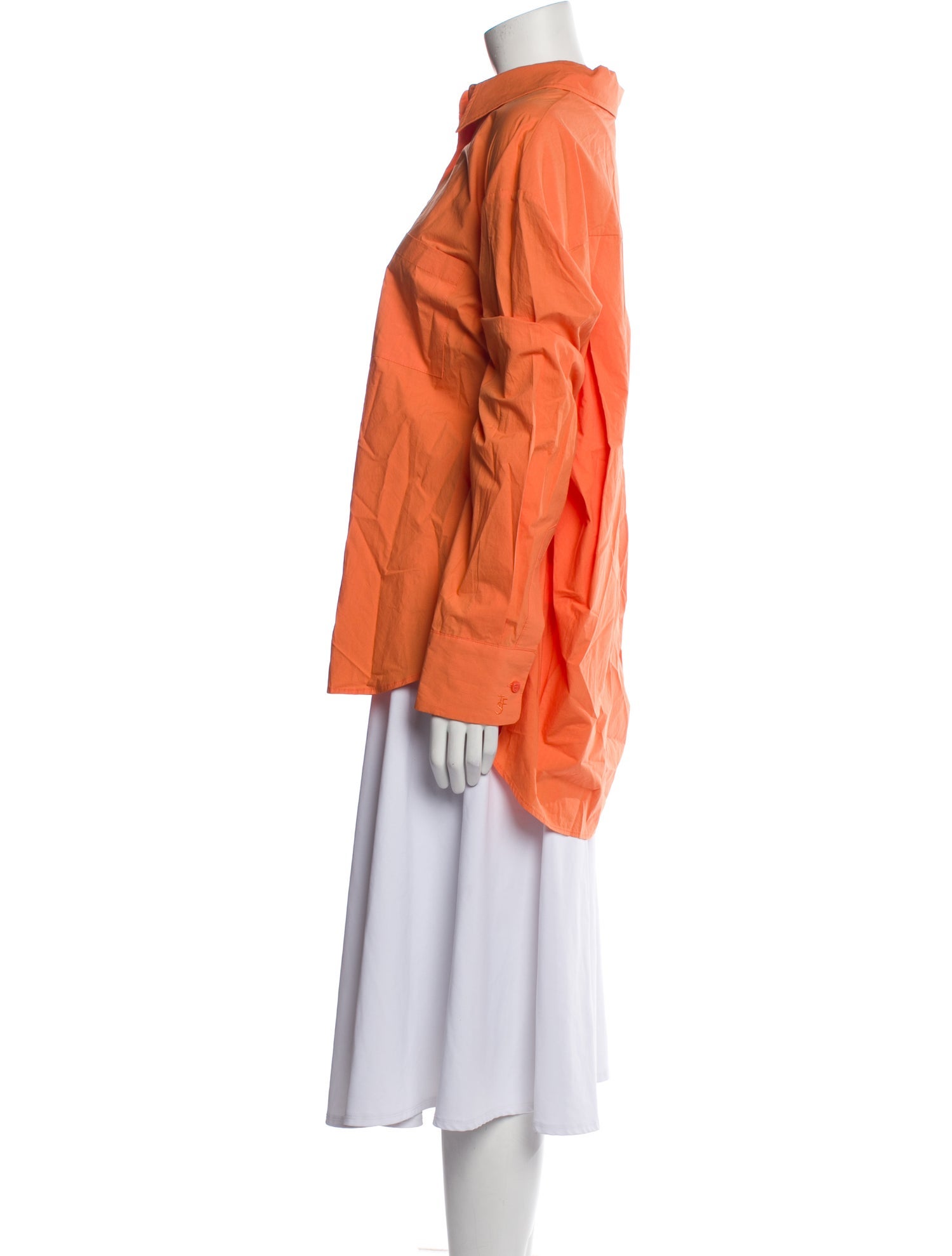 The Frankie Shop Mock Neck Long Sleeve Button-Up Top w/ Tags