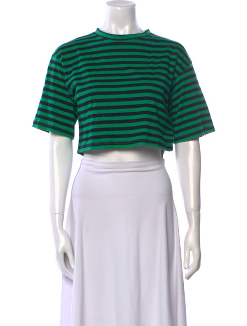 The Frankie Shop Striped Crew Neck Crop Top