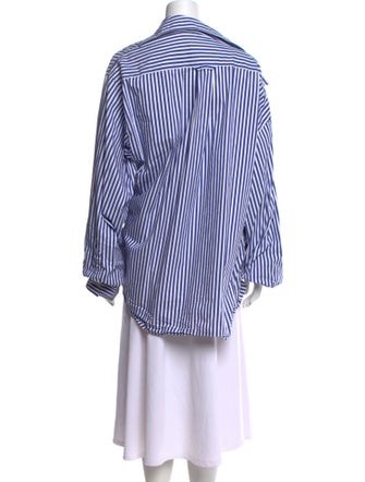 The Frankie Shop Striped Long Sleeve Button-Up Top