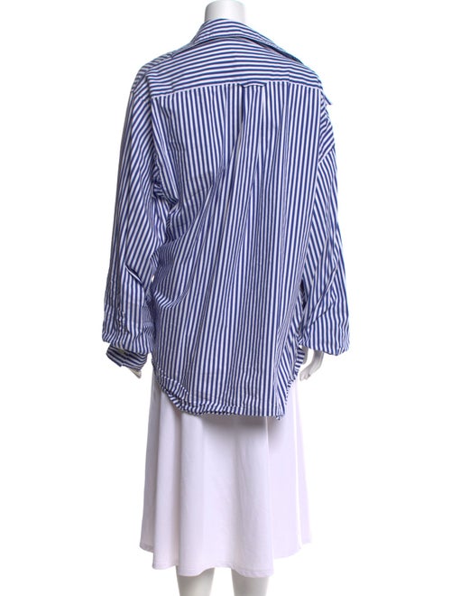 The Frankie Shop Striped Long Sleeve Button-Up Top