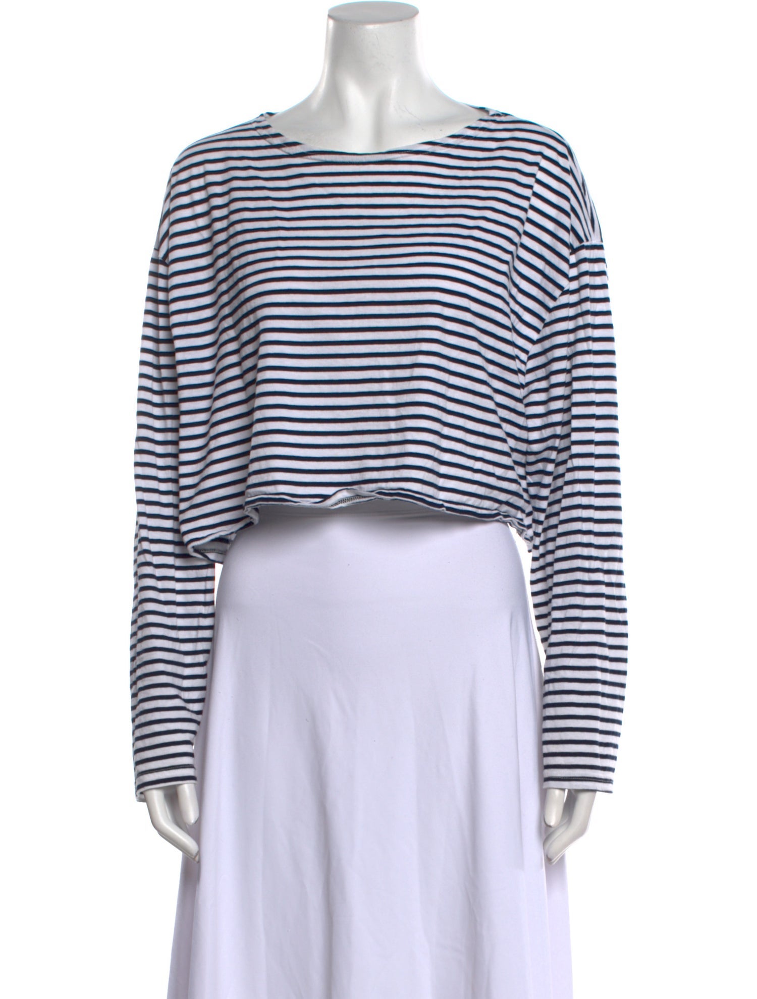 The Frankie Shop Striped Scoop Neck Crop Top