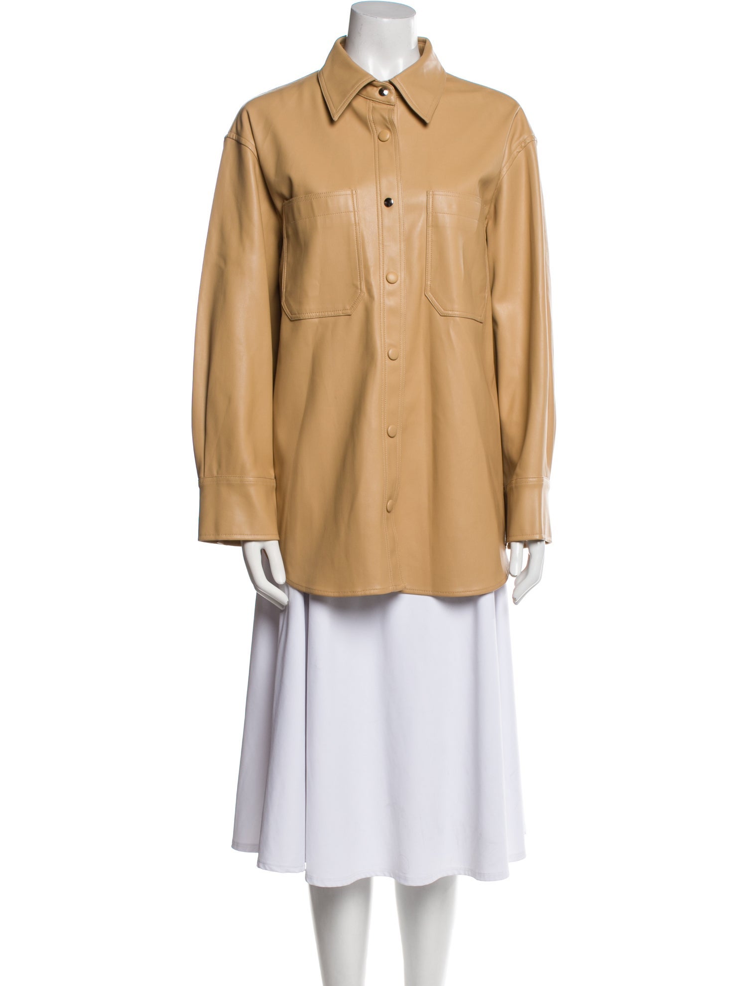 The Frankie Shop Faux Leather Utility Jacket