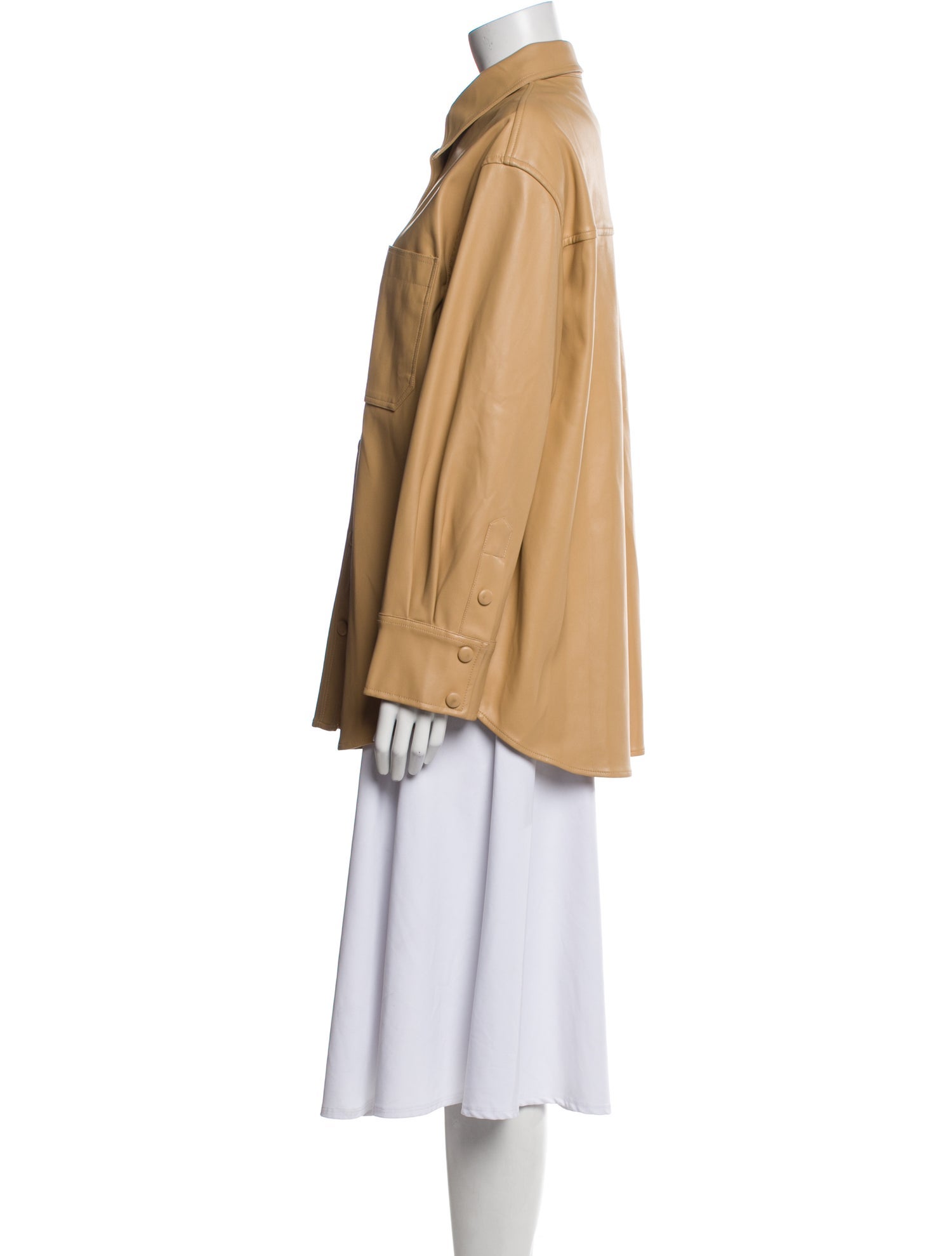 The Frankie Shop Faux Leather Utility Jacket