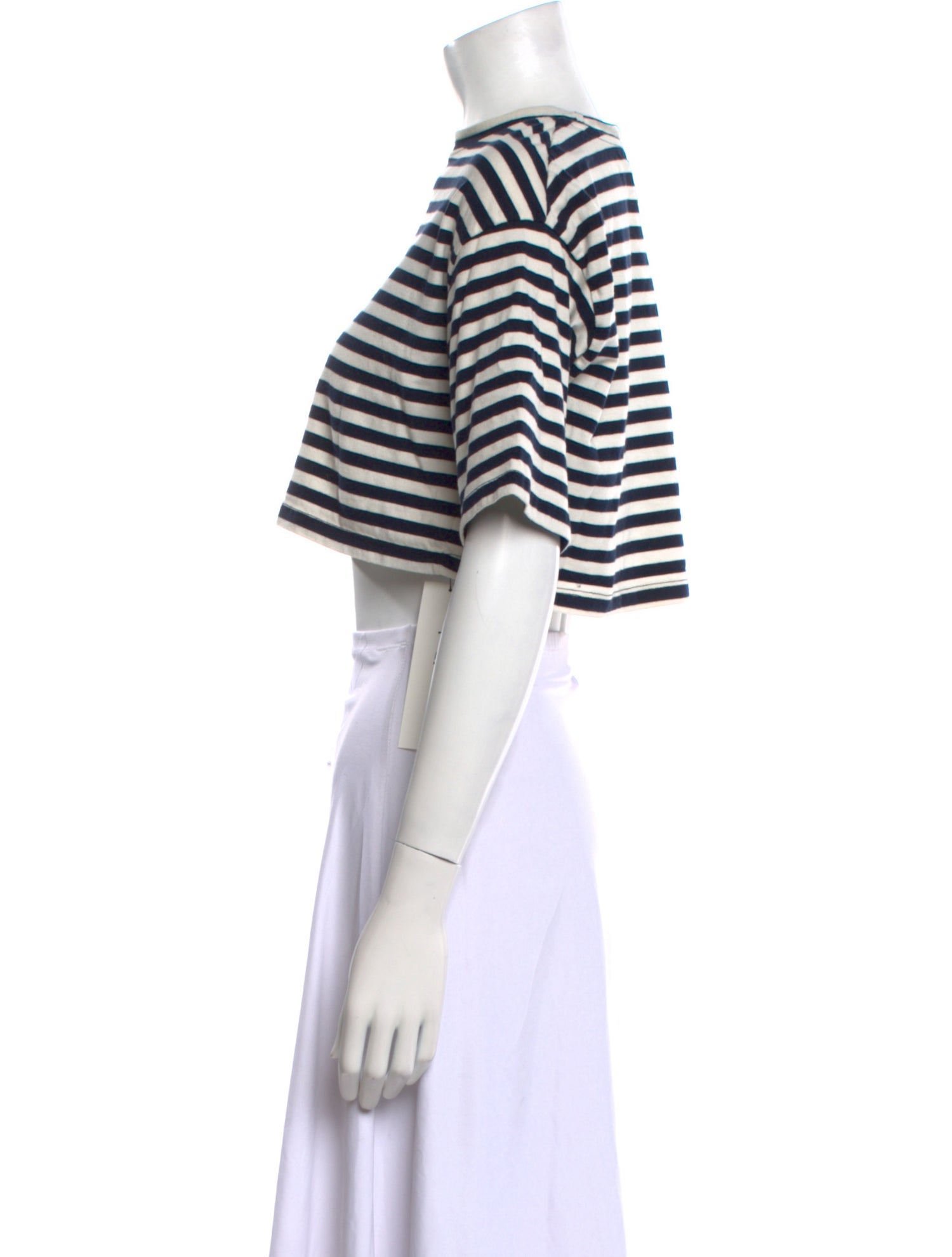 The Frankie Shop Striped Crew Neck Crop Top