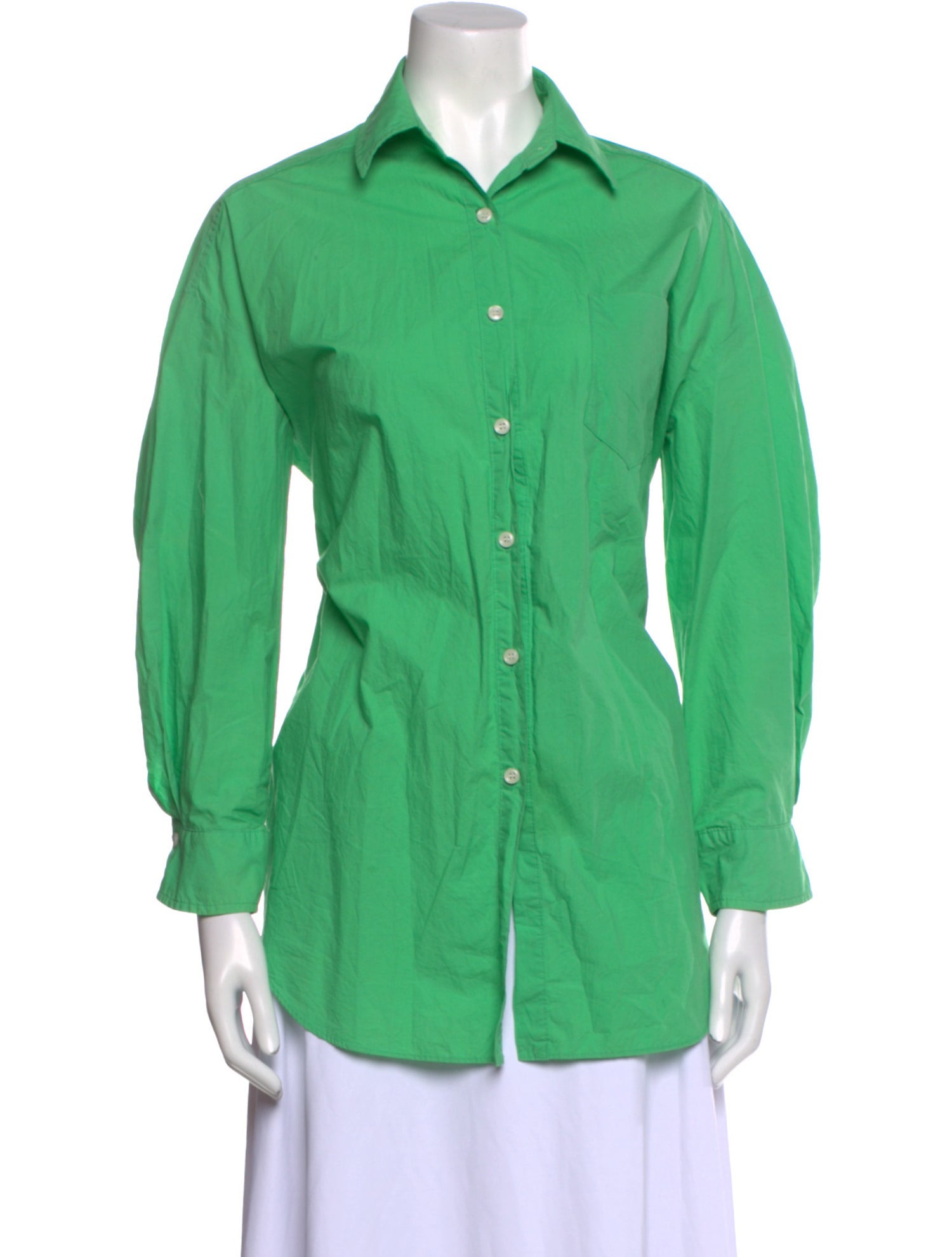 The Frankie Shop Three-Quarter Sleeve Button-Up Top