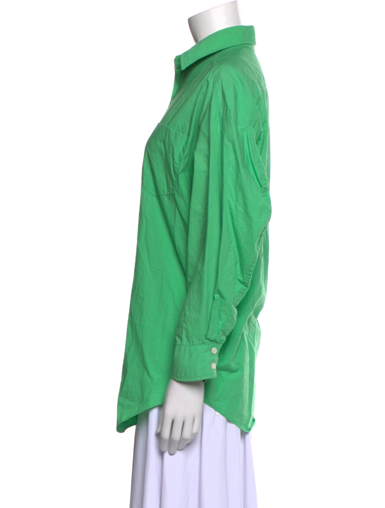 The Frankie Shop Three-Quarter Sleeve Button-Up Top