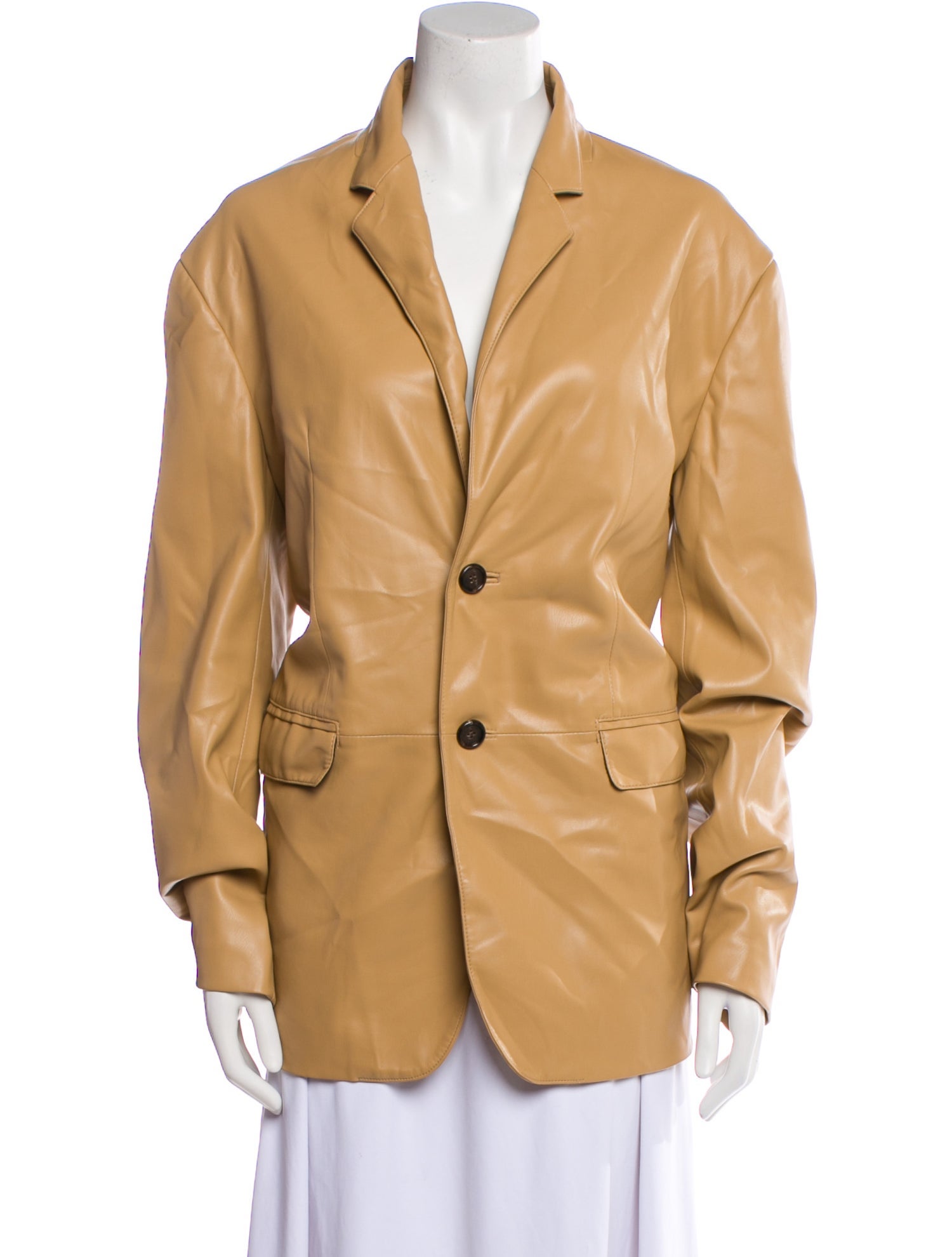 The Frankie Shop Faux Leather Blazer
