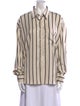 The Frankie Shop Striped Long Sleeve Button-Up Top